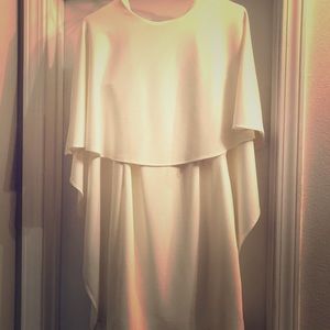 Lulus white cape style cocktail dress